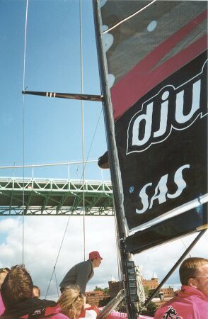 To pass under the bridge